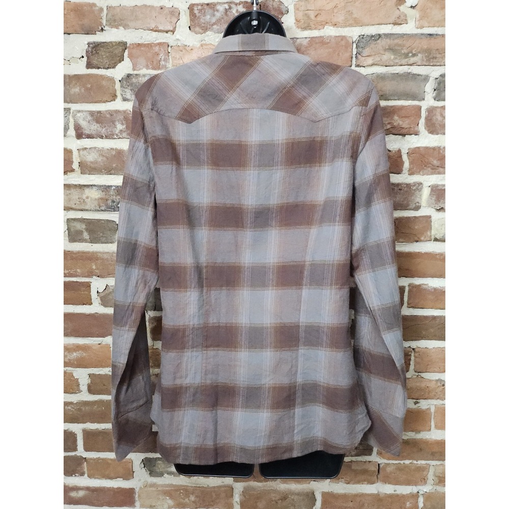 Stetson Women's M Brown Plaid Check Full Zip 100% Cotton Shirt CowgirlCore NWT - Picture 3 of 13